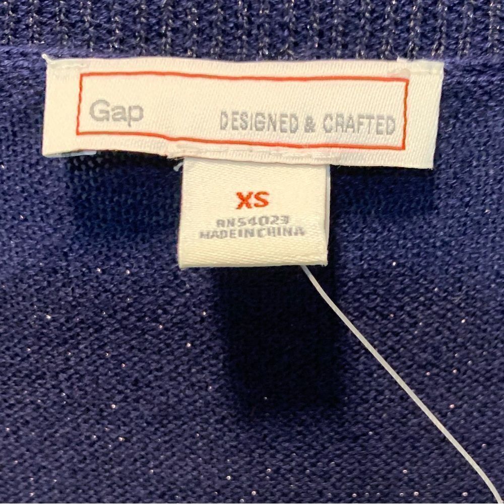 NWT the Gap V Neck Long Sleeve Sweater Glitter Sparkle Knit xs - Picture 12 of 14